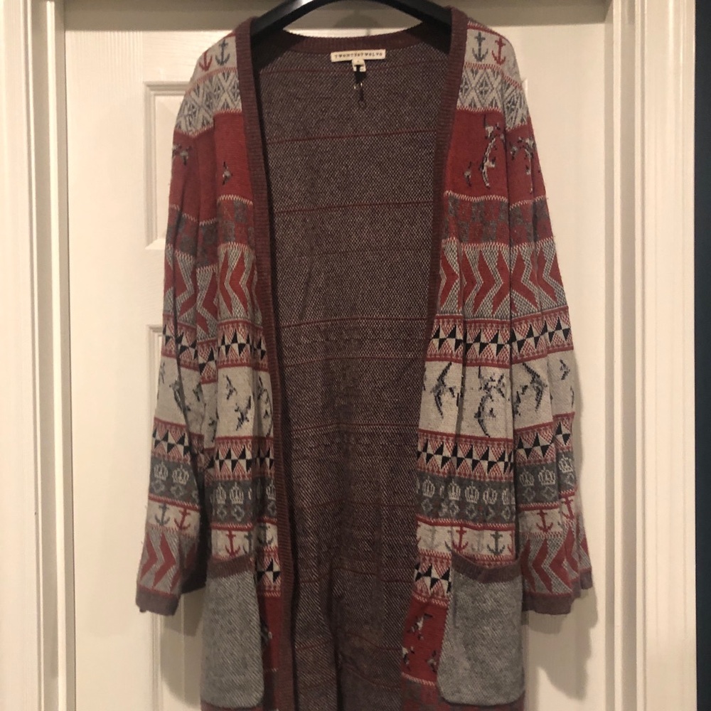 Beautiful long patterned sweater.